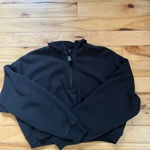 SKIMS half zip cotton blend zip up fleece